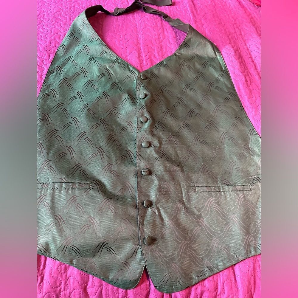 Brandon Michael green tux vest - XXL - adjustable at waist & neck